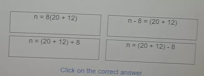 There is a number that is eight less than the sum of 20 + 12. find the number let-example-1