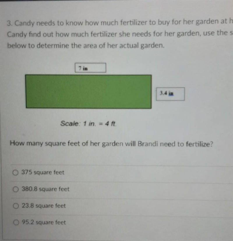 Candy needs to know how much fertilizer to buy her garden at home. To help Candy find-example-1