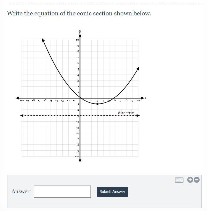 Write the equation of the conic section below.-example-1