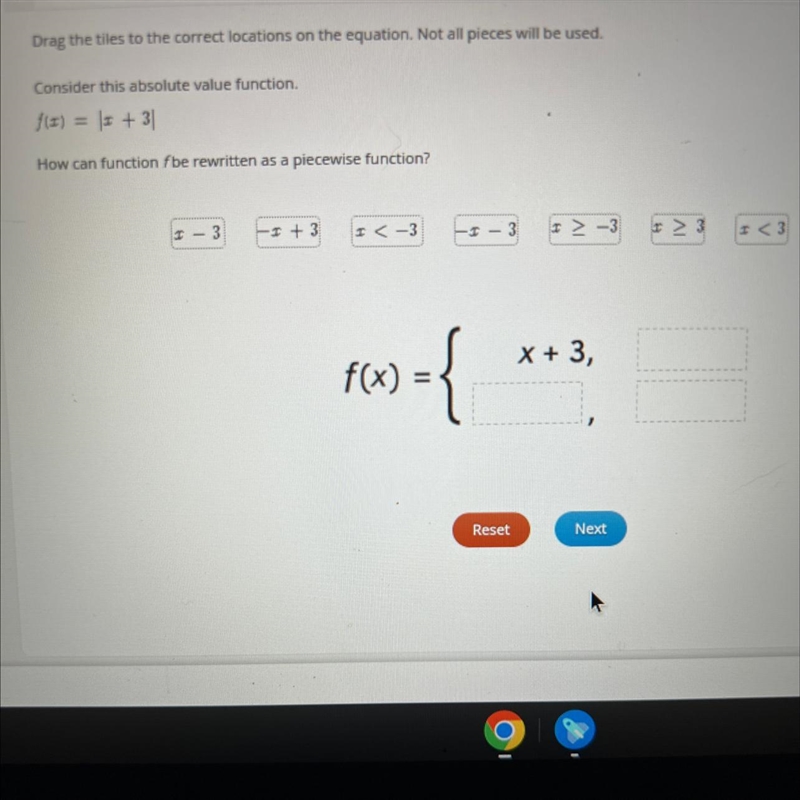 Consider this absolute value function./(I) = |= + 31How can function fbe rewritten-example-1