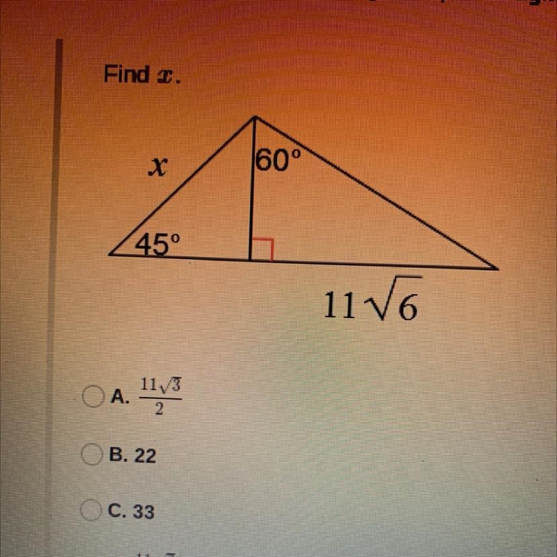 Find x. See attached picture.-example-1