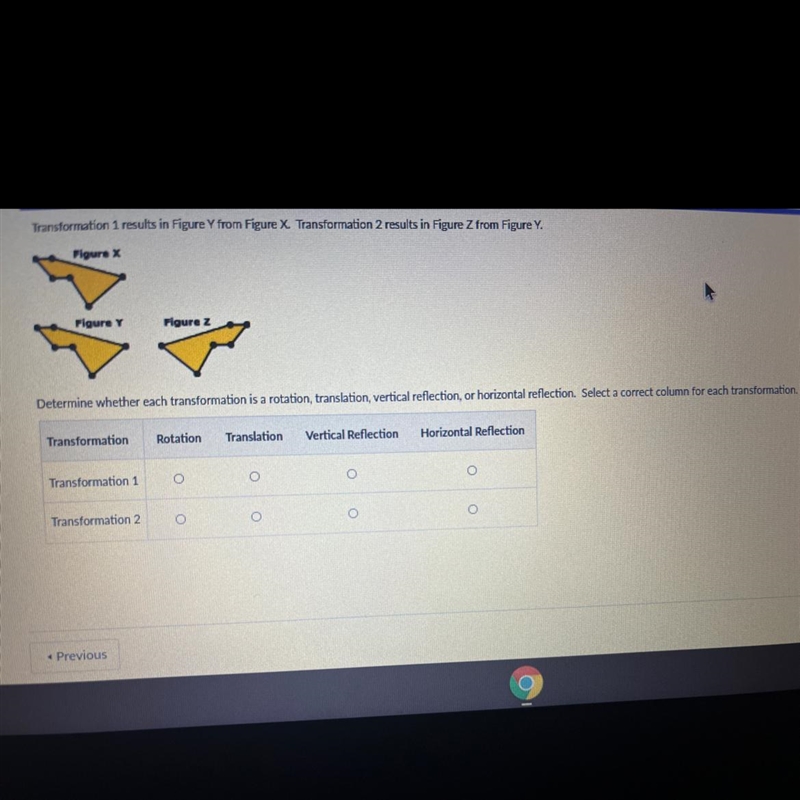 determine whether each transformation is a rotation, translation, vertical reflection-example-1