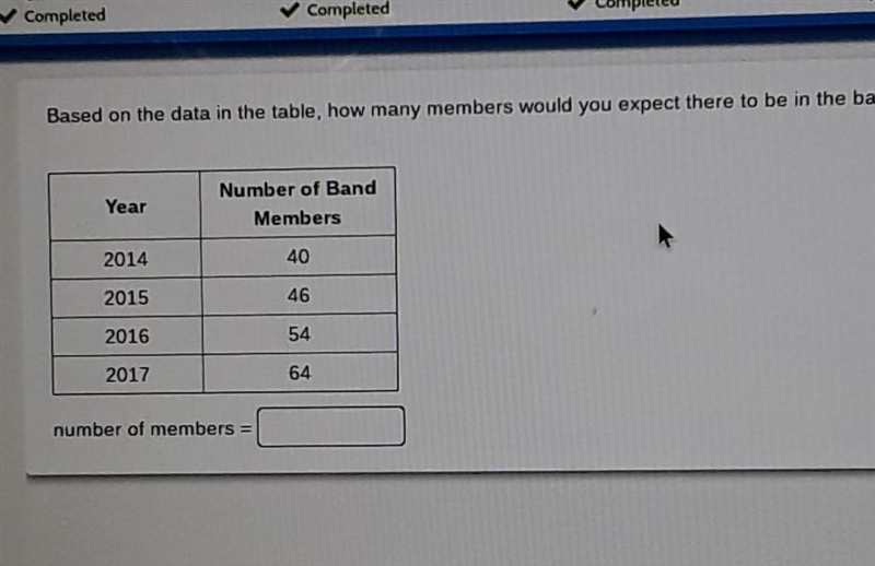 Based on the data in the table, how many members would you expect there to be in the-example-1