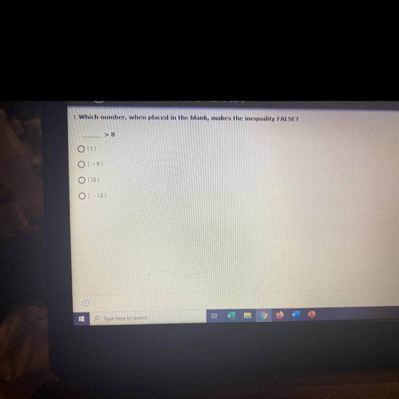 Which number when placed in the blank makes the inequality false-example-1