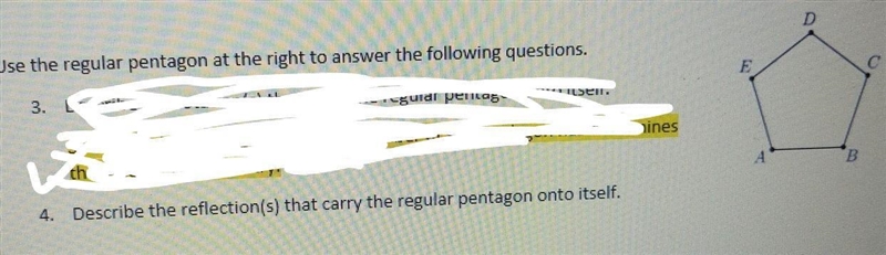 Describe the reflection (s) that carry the regular pentagon onto itself.-example-1