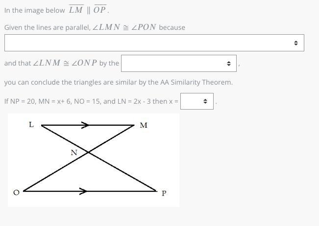 In the image below ⎯⎯⎯⎯⎯⎯⎯⎯⎯⎯∥⎯⎯⎯⎯⎯⎯⎯⎯⎯LM¯∥OP¯. Given the lines are parallel, ∠≅∠∠LMN-example-1