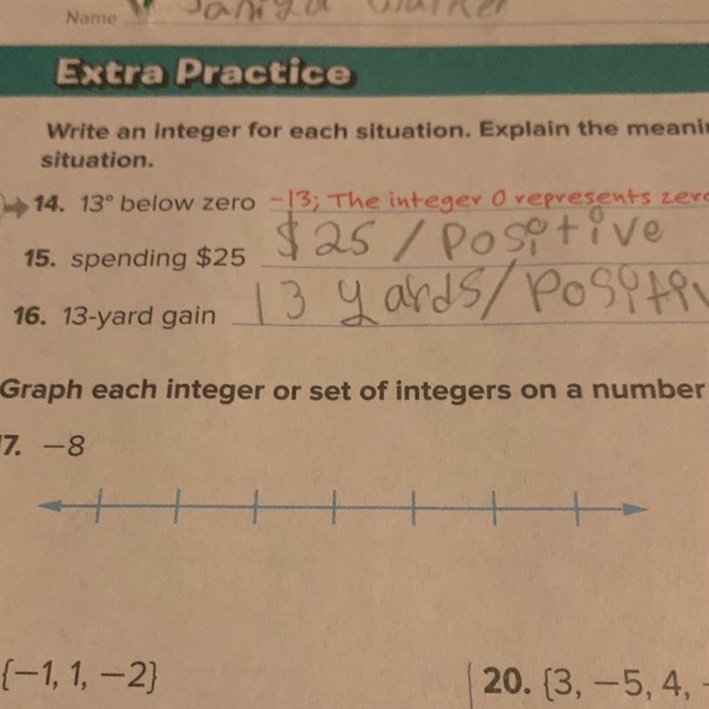 Graph each integer or set of integers on a number line The question: -8 Don’t mind-example-1