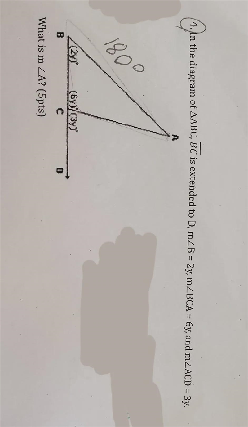 In the diagram of ABC, BC is extended to D, m-example-1