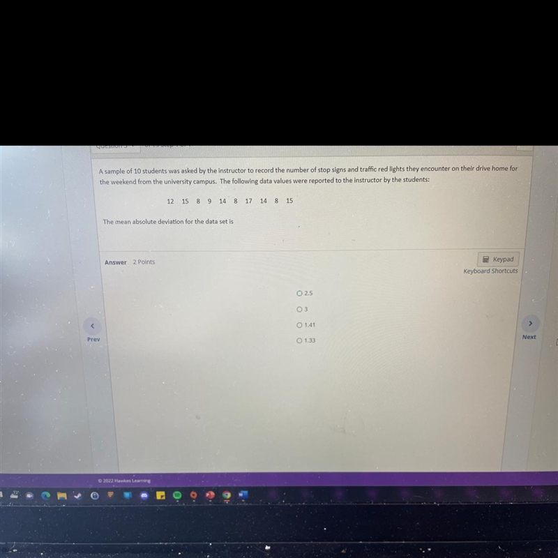 Hello, I know the mean of these numbers is 12, but what is the mean absolute deviation-example-1