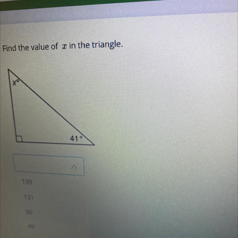 Find the value of x in the triangle-example-1