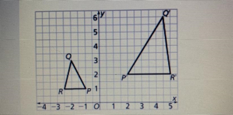 What is the sequence of transformations that maps APQR onto AP'O'R? Use the drop-down-example-1