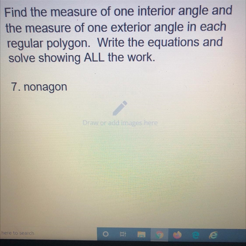 Find the measure of one interior angle andthe measure of one exterior angle in eachregular-example-1