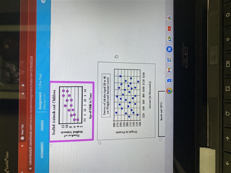 Which scatterplot shows a positive correlation? Sorry don't know how to upload the-example-1