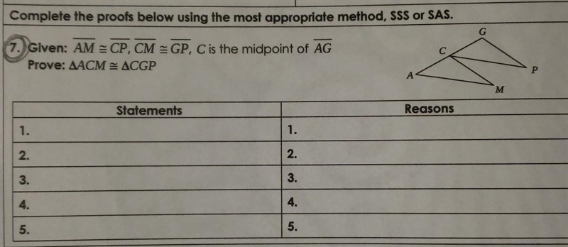 Complete the proofs below using the most appropriate method, SSS or SAS-example-1