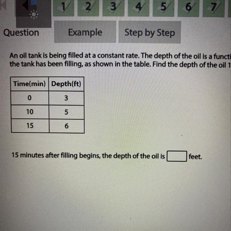 An oil tank is being filled at a constant rate. The depth of the oil is a function-example-1