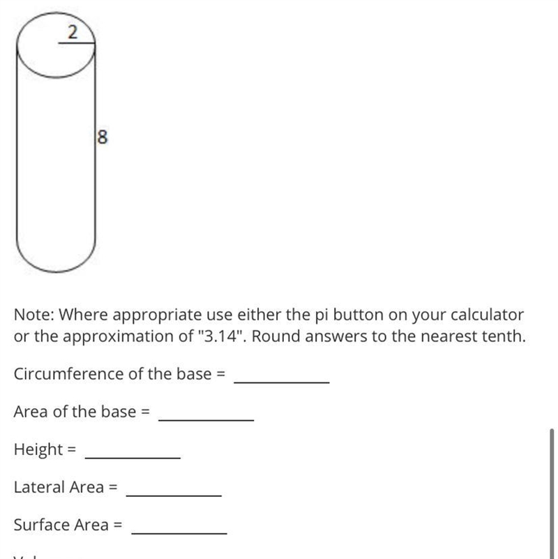 218Note: Where appropriate use either the pi button on your calculator or the approximation-example-1