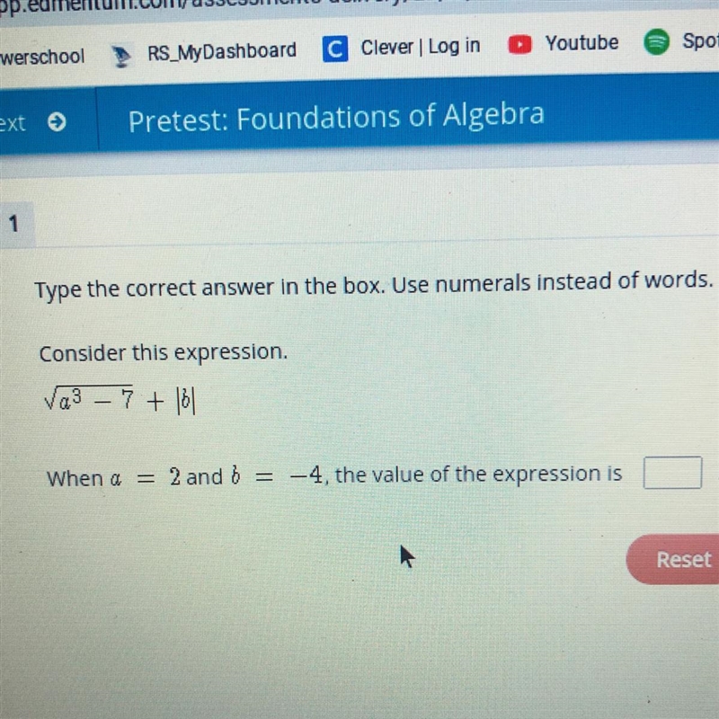 Consider this expression.(The square root of a to the power of 3 - 7 )+ lbl When a-example-1