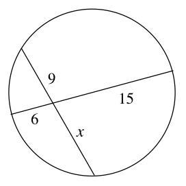 Consider the diagram of a circle shown below, with intersecting chords and lengths-example-1