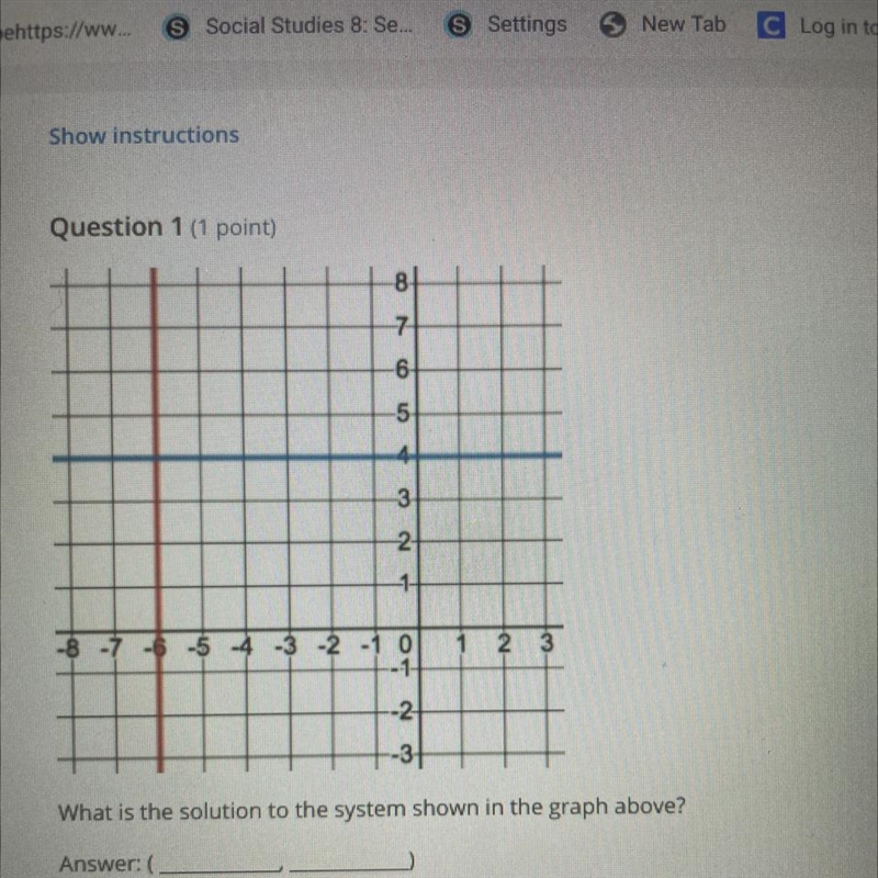 What is the solution to the system shown in the graph above?-example-1