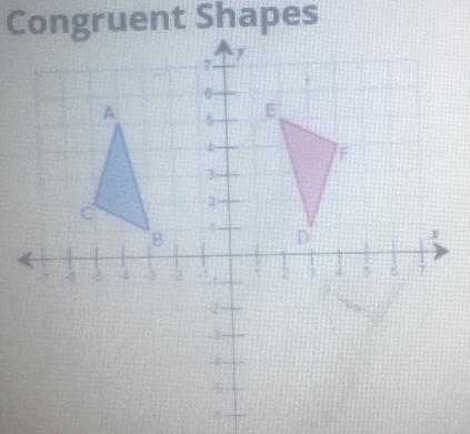 Preston says the sequence of transformations that maps triangle ABC and triangle DEF-example-1