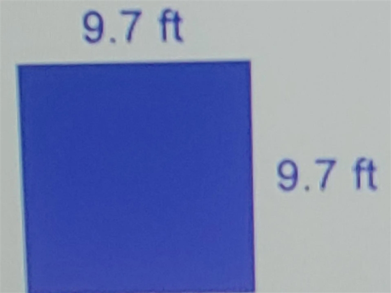 Estimate the area of the square shown below A.) 36 ft^2B.) 20 ft^2C.) 100 ft^2D.) 81 ft-example-1