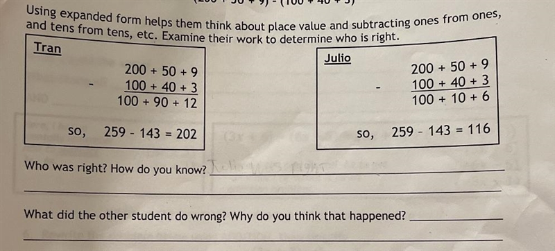 Who was right how do you know what did the other student do wrong why do you think-example-1