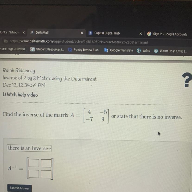 Find the inverse of the matrix down below in the picture i posted i need help asap-example-1