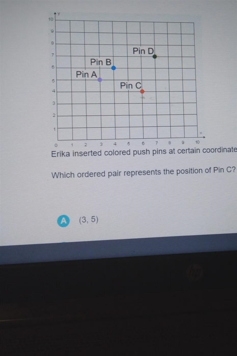 Erika inserted colored push pins at certain coordinates on coordinate grid which order-example-1