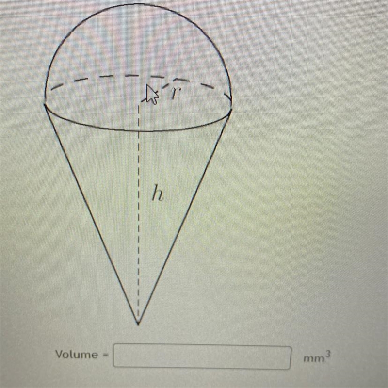 A Sno-Cone at the carnival has the shape of a hemisphere on top of an inverted cone-example-1