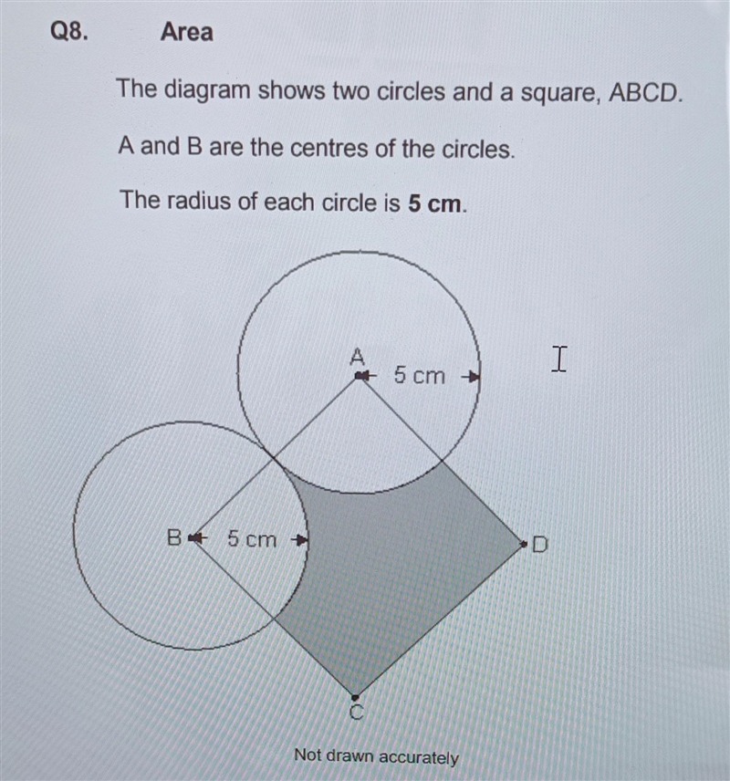 Calculate the area of the shaded part of the square-example-1