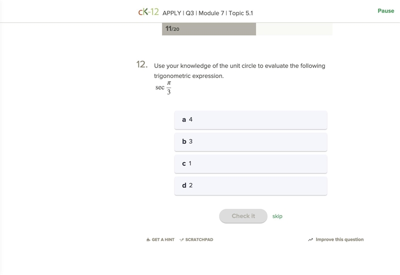 Use your knowledge of the unit circle to evaluate the following trigonometric expression-example-1