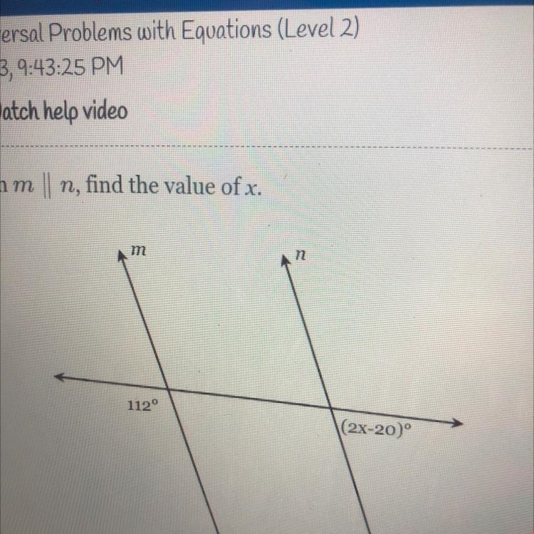 Given m is parallel to n, find the value of x-example-1