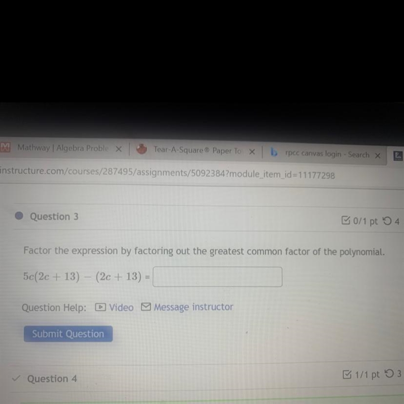 Factor the expression by factoring out the greatest common factor of the polynomial-example-1