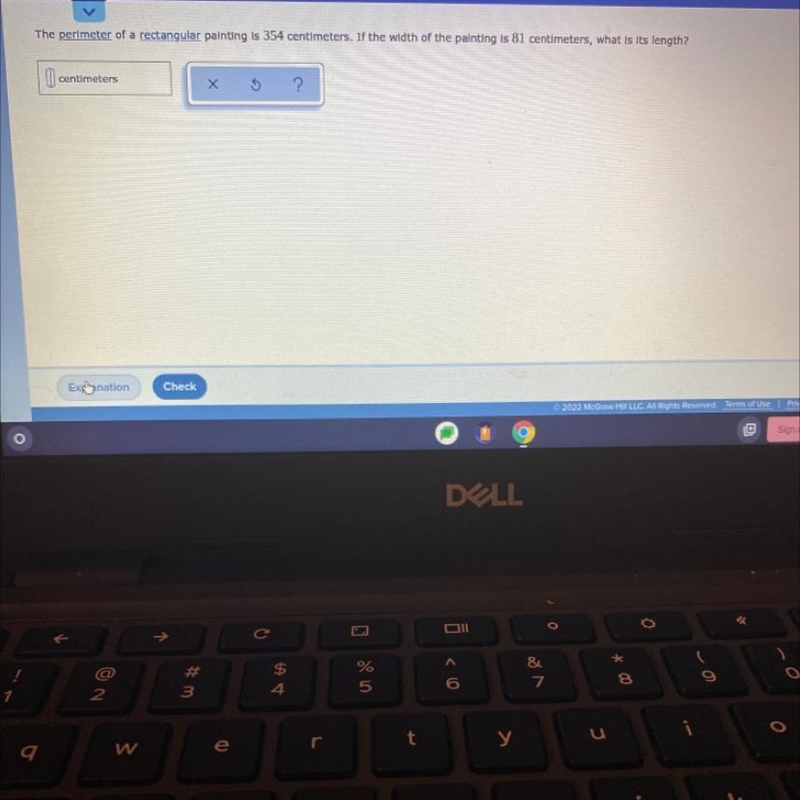 Finding the side length of a rectangle given its perimeter or areaThe perimeter of-example-1