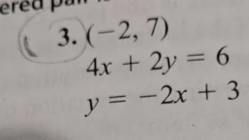 For the system, determine whether the given pair is a solution-example-1