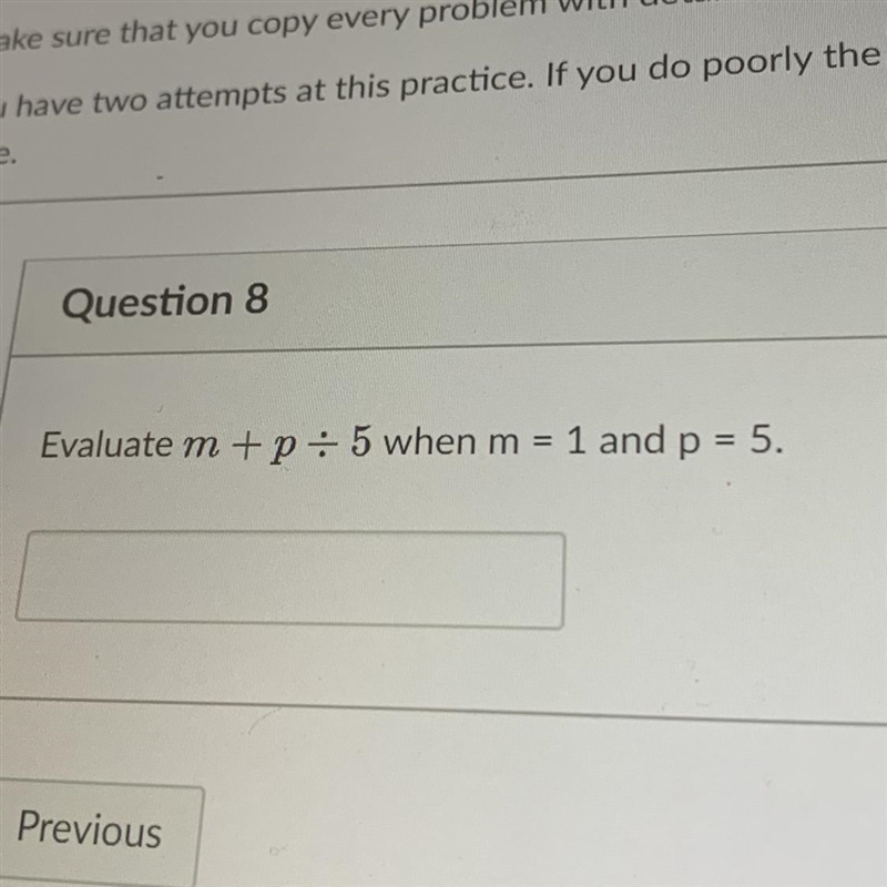 Evaluate z-(y÷3-1) when y = 3 and z = 7.-example-1