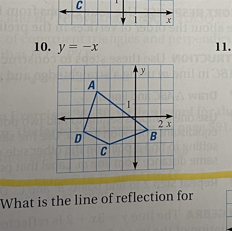 Graph the reflection of the polygon in the given line-example-1