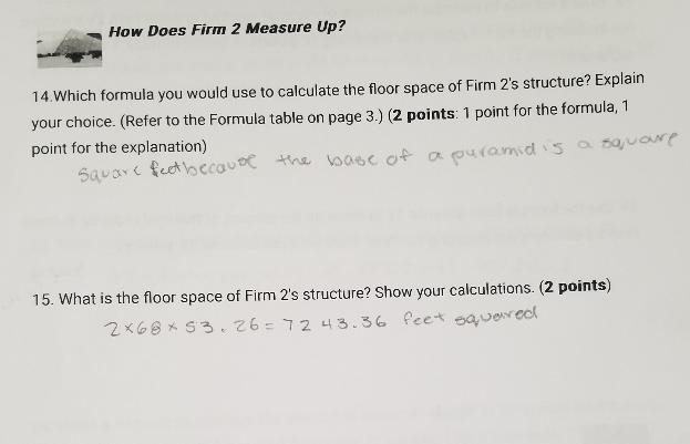 18. Write a formula to estimate the amount of material required to cover Firm 2's-example-3