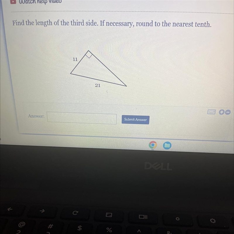 Find the length of third side. if necessary, round to the nearest tenth. Need Answer-example-1