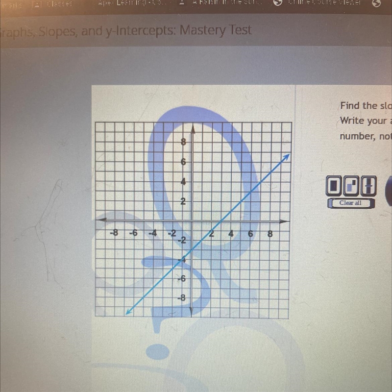 PLEASE PLEASE PLEASE HELP !!!! Find the slope of the line on the graph-example-1