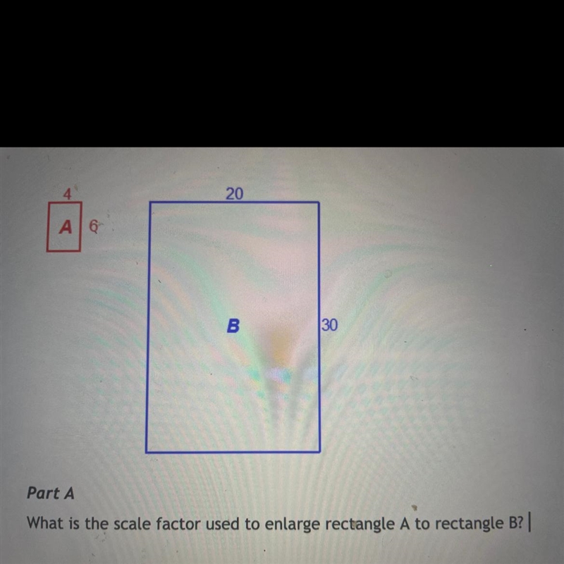 What is the scale factor used to enlarge rectangle A to rectangle B-example-1