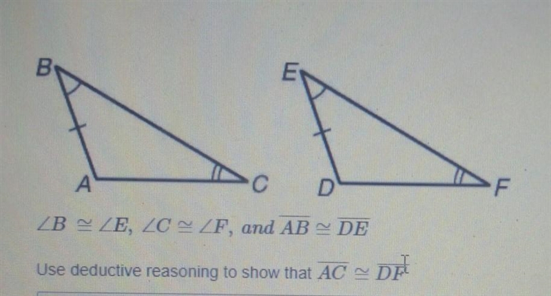 How can I use deductive reasoning to show that AC =DF-example-1