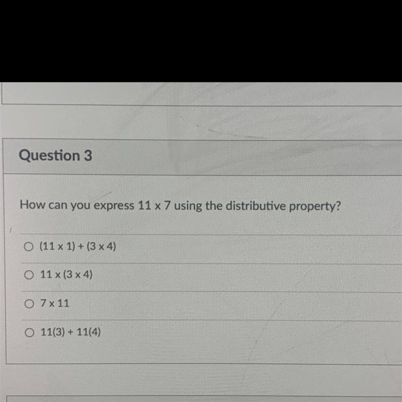 How can you express using 11x7 using the distributive property?-example-1