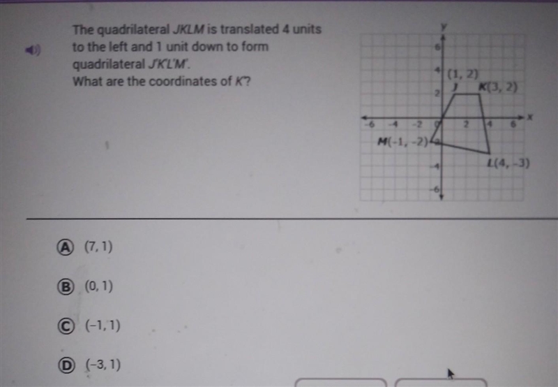 | Log Out English Espan 6 The quadrilateral JKLM is translated 4 units to the left-example-1