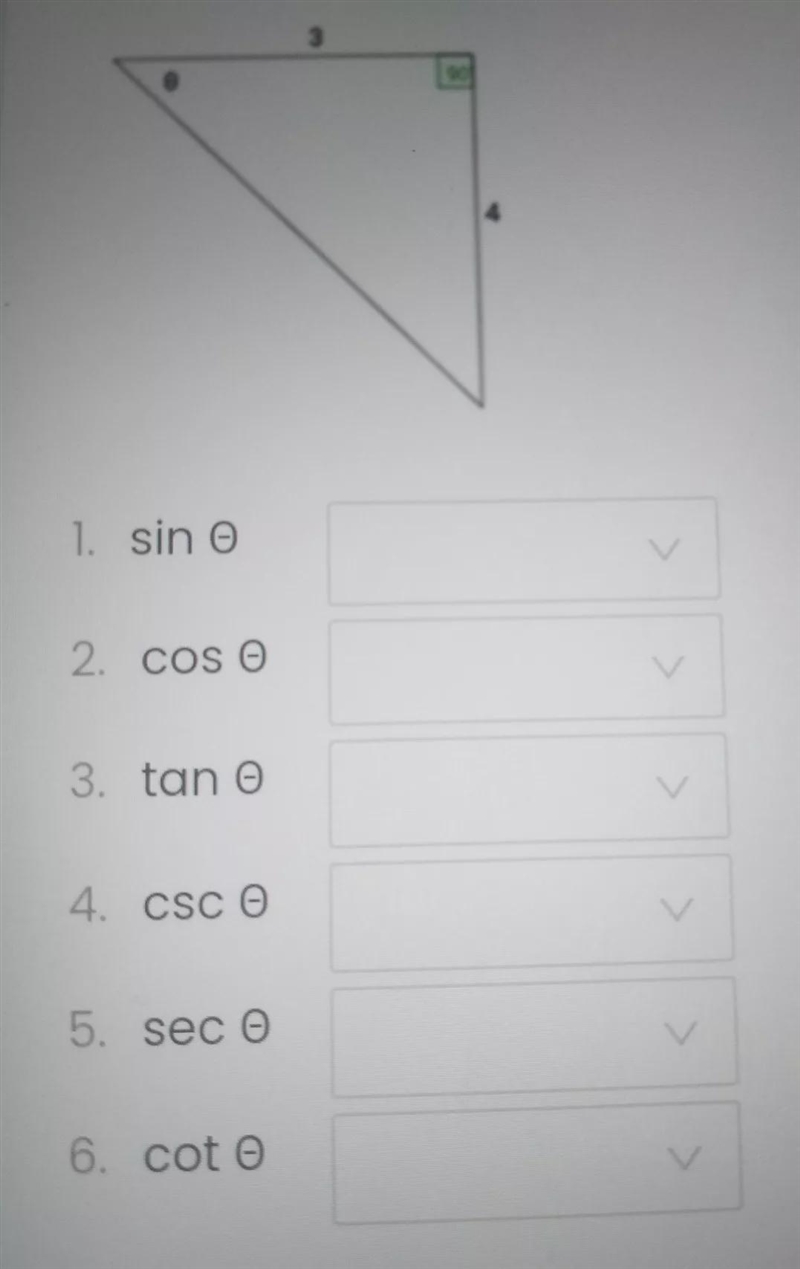 Given the triangle below, find the correct value of the six trigonometric functions-example-1