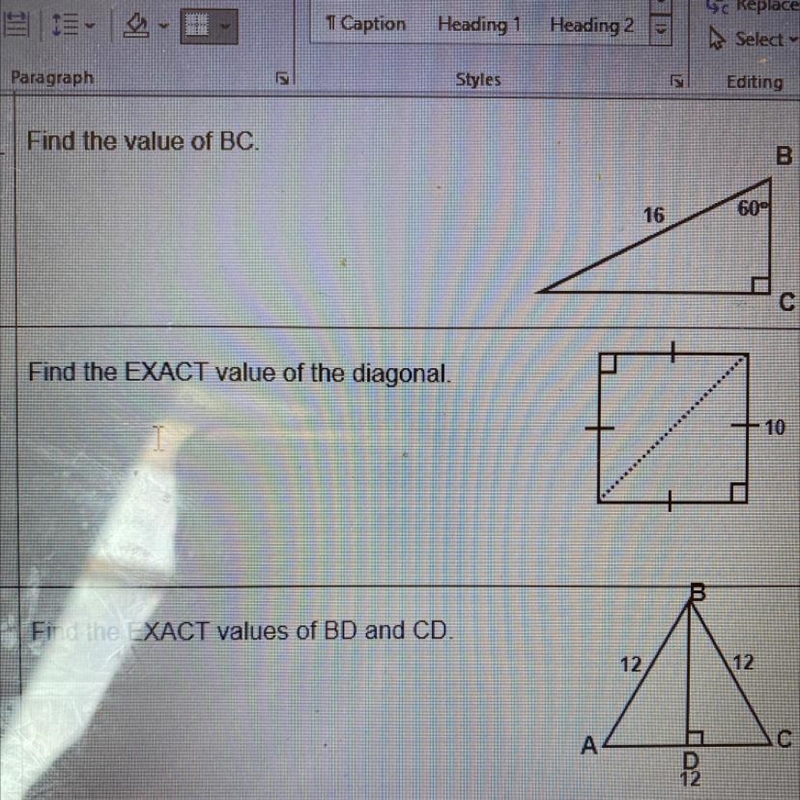 How do I find missing the exact values of these questions?-example-1