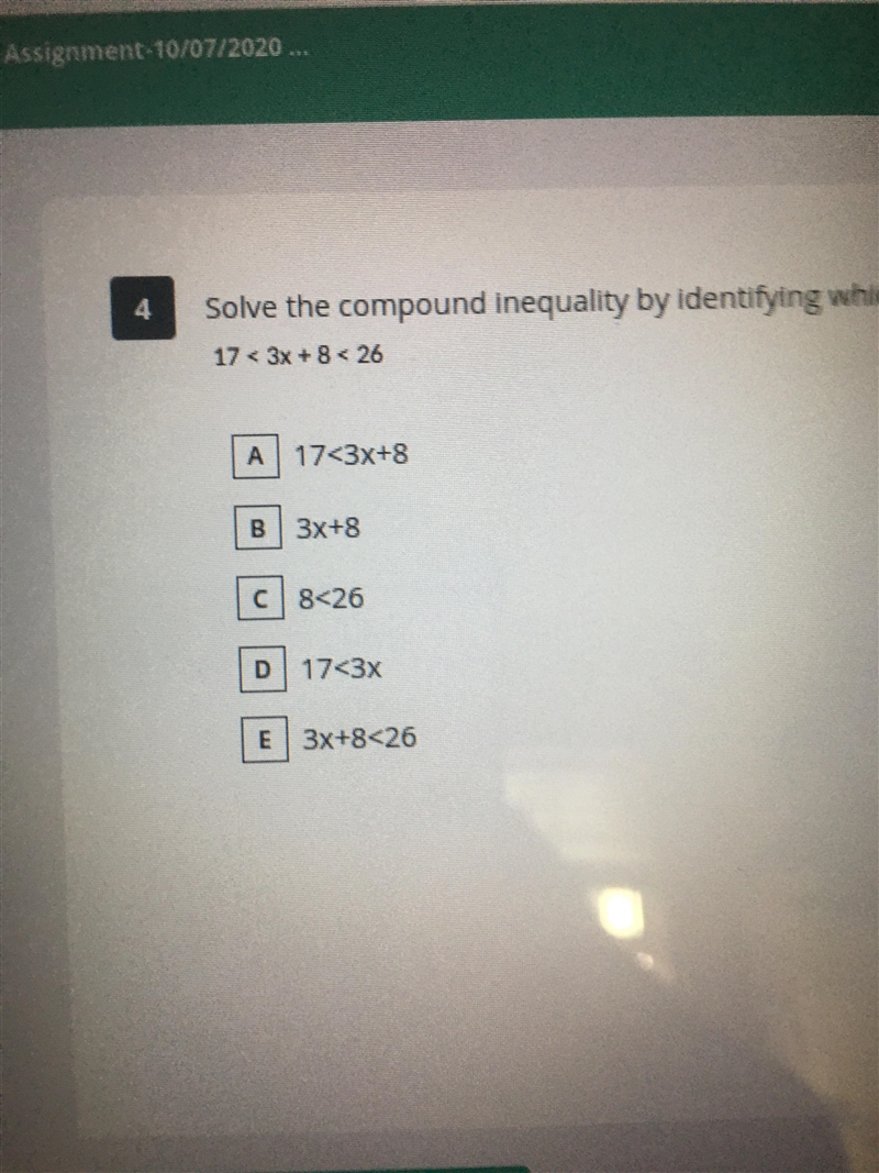 Solve the compound inequality by identifying which two inequalities will be used to-example-1