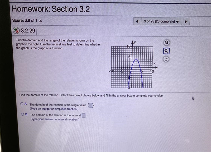 What is the domain? and is it interval or single value ?-example-1