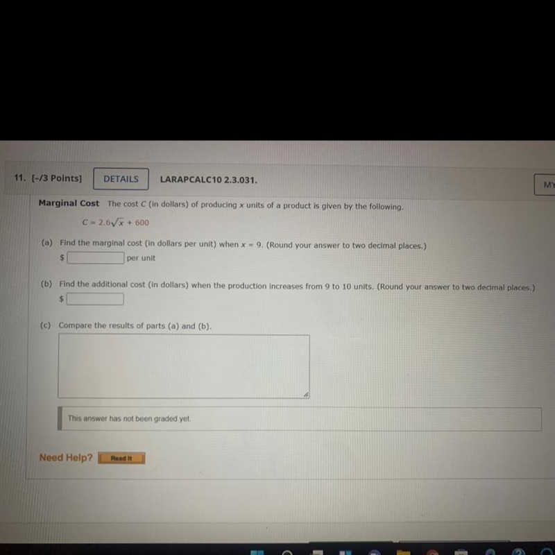 The cost C (in dollars) of producing x units of a product is given by the following-example-1