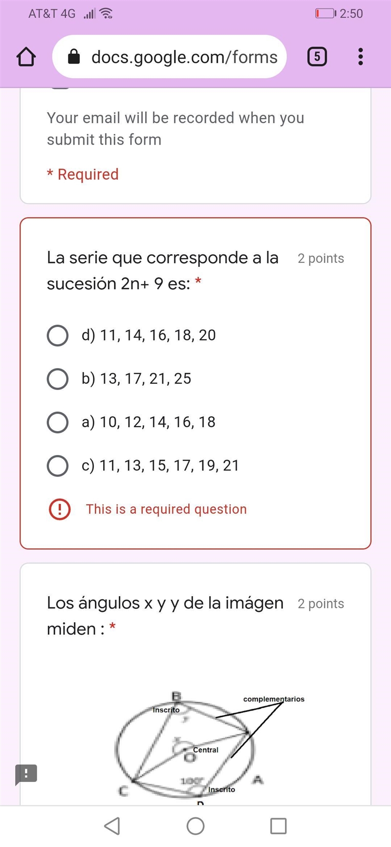 The series that corresponds to the sequence 2n + 9 is:-example-1